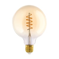 EGLO E27 LED retro spiralna žarulja s mogućnošću prigušivanja, Globe G125 | Vintage dekorativna jantarna, 4W (25W), 245 lumena, toplo bijela 2000K, Edison žarulja, Ø 12,5 cm 1