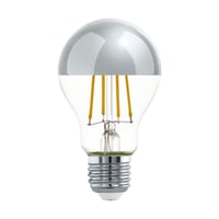 EGLO LED žiarovka E27, so zrkadlovou hlavou v striebornej farbe, svetelný zdroj bez oslnenia, tvar A60, energeticky úsporná banka 1