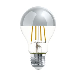 EGLO E27 LED žarulja, žarulja sa srebrnom kapicom, izvor svjetlosti protiv bliještanja, A60 oblik, energetski učinkovita žarulja