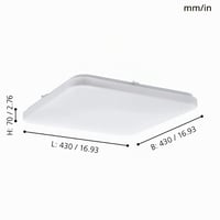 EGLO Frania LED stropna svjetiljka, 1 žarulja, bijela, čelik i plastika, 43 cm, rasvjeta za dnevni boravak i spavaću sobu 5
