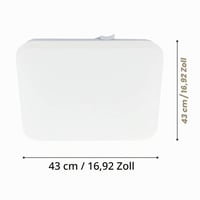 EGLO Frania LED stropna svjetiljka, 1 žarulja, bijela, čelik i plastika, 43 cm, rasvjeta za dnevni boravak i spavaću sobu 6