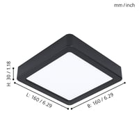 LED stropné svietidlo Eglo Fueva 5, 16x16 cm, čierno-biele, oceľ a plast, teplé biele svetlo, 3000K, jednosvetelné, na povrchovú montáž 4