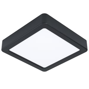 Plafonieră LED Eglo Fueva 5, 16x16 cm, negru-alb, oțel și plastic, lumină alb cald, 3000K, cu o sursă de lumină, montare pe suprafață
