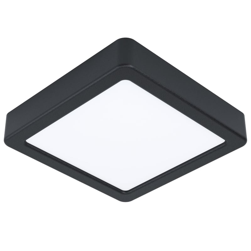 LED stropné svietidlo Eglo Fueva 5, 16x16 cm, čierno-biele, oceľ a plast, teplé biele svetlo, 3000K, jednosvetelné, na povrchovú montáž