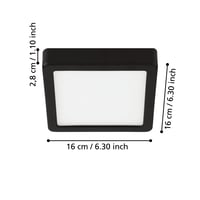 LED stropné svietidlo Eglo Fueva 5, 16x16 cm, čierno-biele, oceľ a plast, teplé biele svetlo, 3000K, jednosvetelné, na povrchovú montáž 5