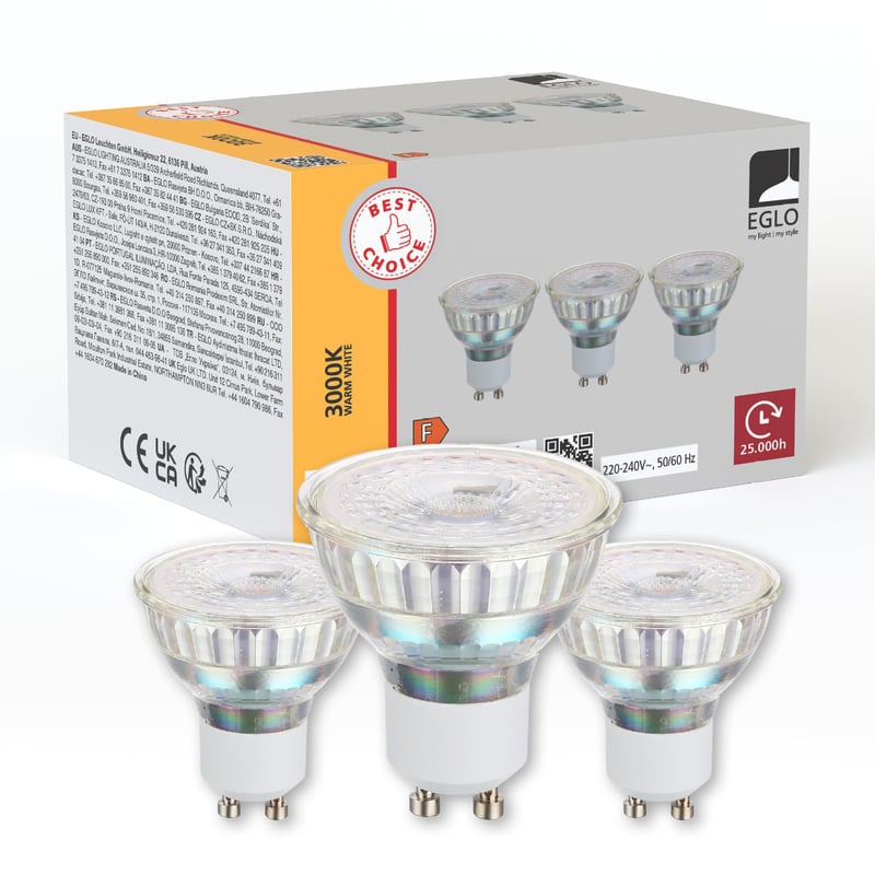EGLO GU10 LED reflektor set od 3 komada – Energetski učinkovite LED žarulje za spot rasvjetu