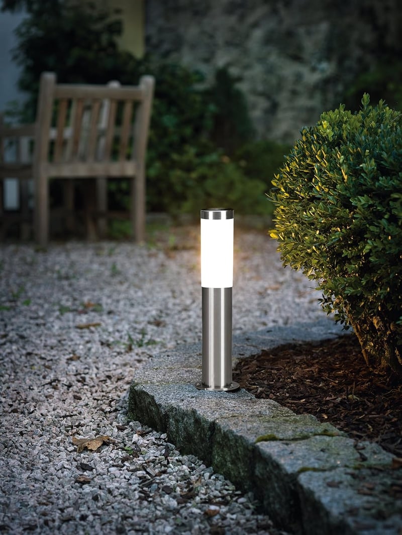 EGLO Helsinki LED kültéri lámpa E27 rozsdamentes acél ezüst - 7 x 7 x 45 cm, Silver, Path light H 45 cm