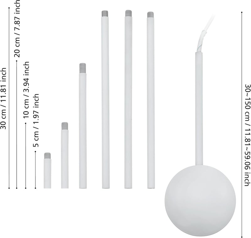 EGLO Kabelkanal Hosszabbítás Fehér 157cm Kábelvezető Rendszer - White