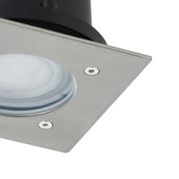 EGLO Lamedo LED vonkajšie vstavané bodové svietidlo, nehrdzavejúca oceľ, strieborné, biele saténové sklo, štvorcové, IP67, 2W, 3000K teplá biela 5