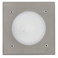EGLO Lamedo LED vonkajšie vstavané bodové svietidlo, nehrdzavejúca oceľ, strieborné, biele saténové sklo, štvorcové, IP67, 2W, 3000K teplá biela 1