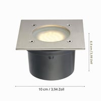 EGLO Lamedo LED vonkajšie vstavané bodové svietidlo, nehrdzavejúca oceľ, strieborné, biele saténové sklo, štvorcové, IP67, 2W, 3000K teplá biela 4