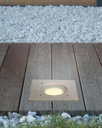 EGLO Lamedo LED vonkajšie vstavané bodové svietidlo, nehrdzavejúca oceľ, strieborné, biele saténové sklo, štvorcové, IP67, 2W, 3000K teplá biela 3