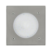 EGLO Lamedo LED vonkajšie vstavané bodové svietidlo, nehrdzavejúca oceľ, strieborné, biele saténové sklo, štvorcové, IP67, 2W, 3000K teplá biela 2