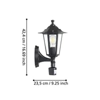 Lampă de perete pentru exterior EGLO Laterna 5 cu senzor de mișcare, negru, E27, 60W, aluminiu turnat 4