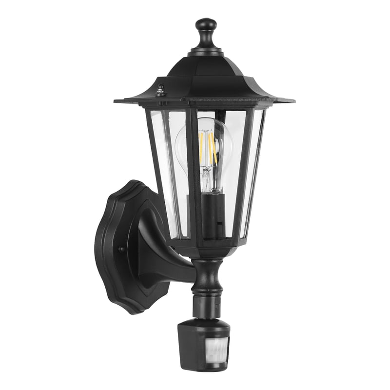 Lampă de perete pentru exterior EGLO Laterna 5 cu senzor de mișcare, negru, E27, 60W, aluminiu turnat