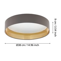 LED stropné svietidlo EGLO Maserlo 2 s textilným tienidlom, moderný dizajn stropného osvetlenia 5