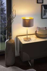 Stolná lampa EGLO Maserlo, E27 – strieborná/cappuccino 2