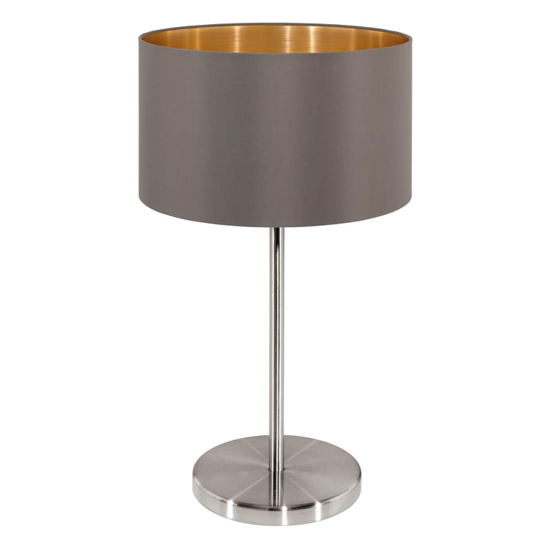 Stolná lampa EGLO Maserlo, E27 – strieborná/cappuccino