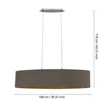 Závesné svietidlo EGLO Maserlo – matný nikel, taupe, zlatá – oceľ a textil – luster do jedálne a obývačky s päticou E27 – 100 cm 6