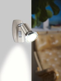 Spot LED de perete cu montare prin fișă EGLO Mini 4, 1 soclu, GU10, 2.5W, 3000K, Crom, pentru interior 3
