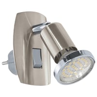 Spot LED de perete cu montare prin fișă EGLO Mini 4, 1 soclu, GU10, 2.5W, 3000K, Crom, pentru interior 1