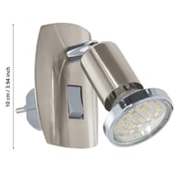 Spot LED de perete cu montare prin fișă EGLO Mini 4, 1 soclu, GU10, 2.5W, 3000K, Crom, pentru interior 4