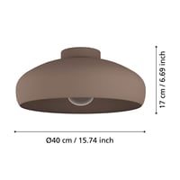 Lampă de tavan rotundă EGLO Mogano din oțel de culoarea cafelei moka - Iluminat pentru living și dormitor 3
