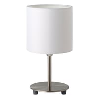 Stolná lampa EGLO Pasteri, 1-plameňová textilná nočná lampa, oceľ a látka, matný nikel, biela, s päticou E14, s vypínačom, výška: 27,5 cm 2