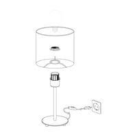 Stolná lampa EGLO Pasteri, 1-plameňová textilná nočná lampa, oceľ a látka, matný nikel, biela, s päticou E14, s vypínačom, výška: 27,5 cm 7