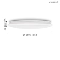 LED stropné svietidlo EGLO Pogliola 50 cm biele, 1-bodové, oceľ a plast, do obývačky, kuchyne, kancelárie a predsiene 2