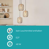 Pendul EGLO Romazzina cu 3 surse de lumină, pentru deasupra mesei rotunde, lustră de tavan din metal de culoarea nisipului, cu dulie E27, Ø 46 cm 4