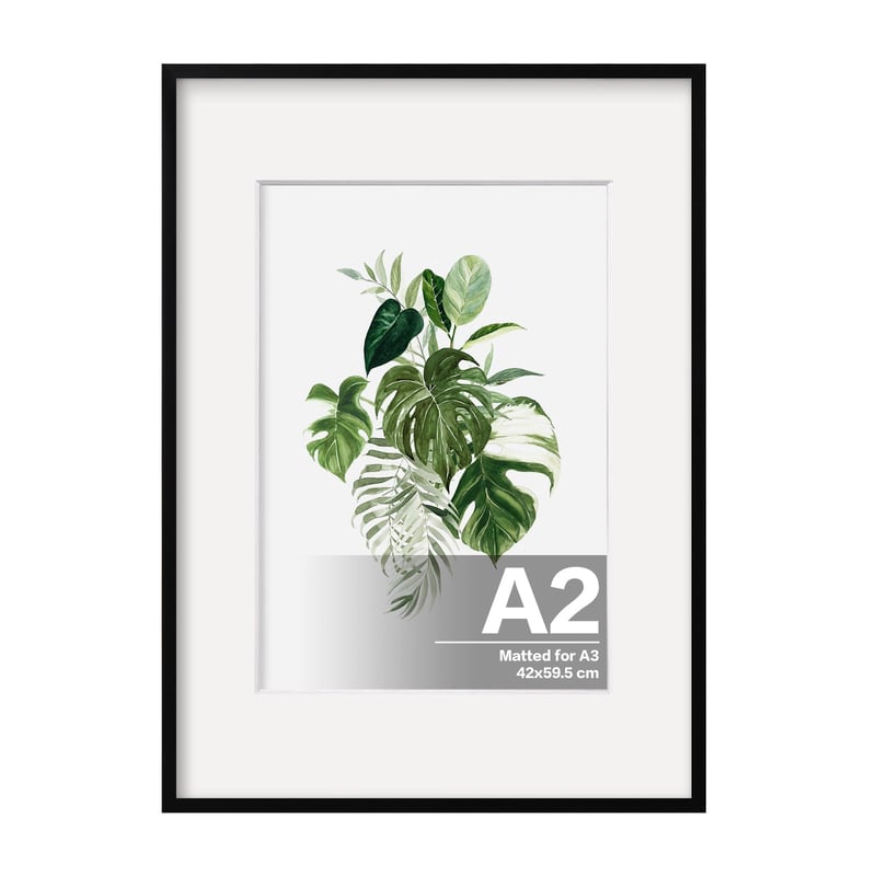 Fotorámik Egofine A2 s plexisklom, 42x60 cm, čierny rám na fotografie na stenu, horizontálne a vertikálne umiestnenie, na fotografie, diplomy a plagáty