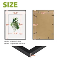 Fotorámik Egofine A2 s plexisklom, 42x60 cm, čierny rám na fotografie na stenu, horizontálne a vertikálne umiestnenie, na fotografie, diplomy a plagáty 2