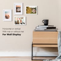 Egofine A5 okvir za slike bijeli, s drvenim okvirom za postere i akrilnim staklom, paspartu za fotografije 10x15 cm, za stolnu i zidnu montažu 5