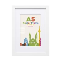 Egofine A5 okvir za slike bijeli, s drvenim okvirom za postere i akrilnim staklom, paspartu za fotografije 10x15 cm, za stolnu i zidnu montažu 1