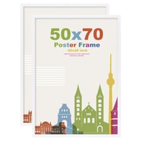 Egofine biely rám na obrazy 50x70 cm, drevený rám s akrylovým sklom, MDF, na zavesenie na stenu aj na postavenie na stôl, rám na certifikáty, 1 ks 3