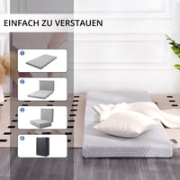 Saltea pliabilă EGOHOME 80x195 cm, saltea pentru oaspeți cu duritate H3, înălțime de 10 cm, saltea din spumă cu memorie din trei piese pentru călătorii și camping, pentru podea 6