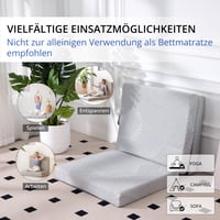 Saltea pliabilă EGOHOME 80x195 cm, saltea pentru oaspeți cu duritate H3, înălțime de 10 cm, saltea din spumă cu memorie din trei piese pentru călătorii și camping, pentru podea 4
