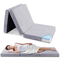 Saltea pliabilă EGOHOME 80x195 cm, saltea pentru oaspeți cu duritate H3, înălțime de 10 cm, saltea din spumă cu memorie din trei piese pentru călătorii și camping, pentru podea 1