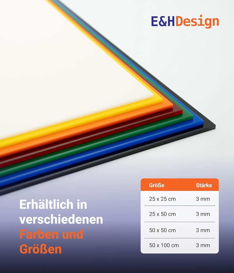 EH Design Akril üveg lap fehér 250x250x3mm UV-álló