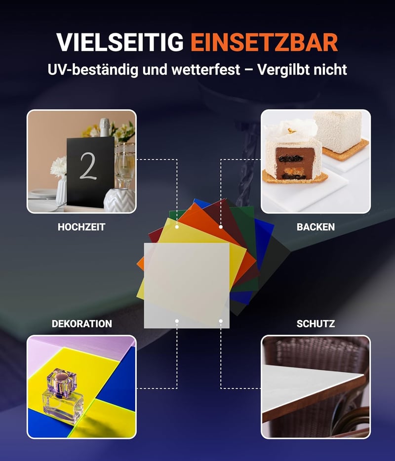 EH Design Akril üveg lap fehér 250x250x3mm UV-álló