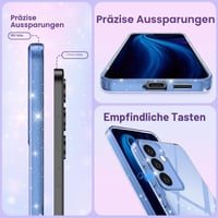 Husă Eherui din silicon TPU cu sclipici pentru Samsung Galaxy S24 Plus și S25 Plus, husă de protecție subțire, rezistentă la șocuri și anti-amprente, albastru 7