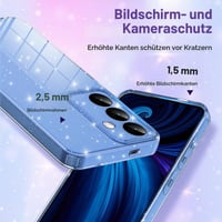 Husă Eherui din silicon TPU cu sclipici pentru Samsung Galaxy S24 Plus și S25 Plus, husă de protecție subțire, rezistentă la șocuri și anti-amprente, albastru 5