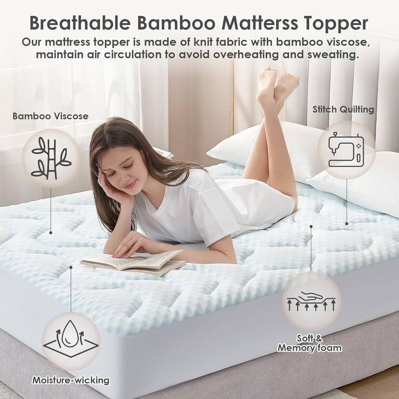 EHEYCIGA 140x190 cm Gél Matractopper Memory Foam Hűtő Funkcióval