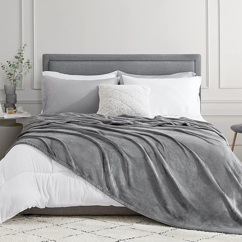 EHEYCIGA Fleece Ágytakaró 150x200 cm Szürke Puha Meleg Kanapé Takaró