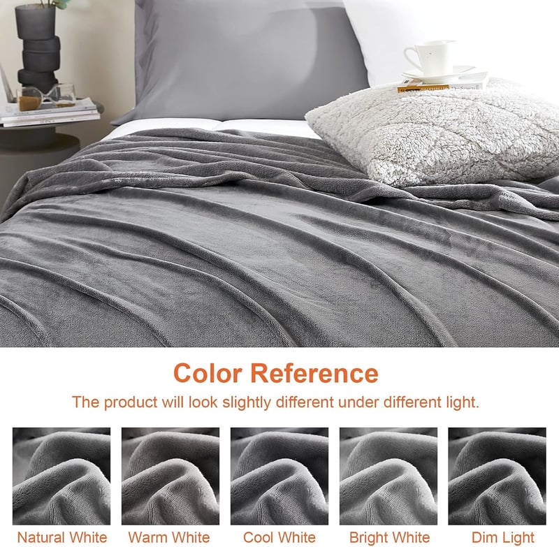 EHEYCIGA Fleece Ágytakaró 150x200 cm Szürke Puha Meleg Kanapé Takaró