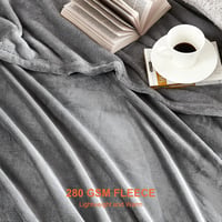 EHEYCIGA Fleece Ágytakaró 150x200 cm Szürke Puha Meleg Kanapé Takaró 3