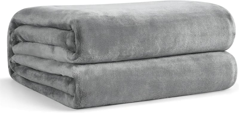 EHEYCIGA Fleece Ágytakaró 150x200 cm Szürke Puha Meleg Kanapé Takaró