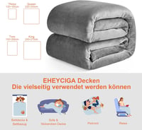 EHEYCIGA Fleece Ágytakaró 150x200 cm Szürke Puha Meleg Kanapé Takaró 5