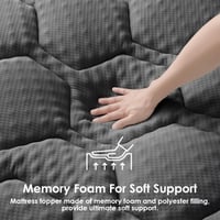 EHEYCIGA Gél matrac topper 160x200 cm memóriahab matracfeltét extra mély zsebel, sötétszürke 3
